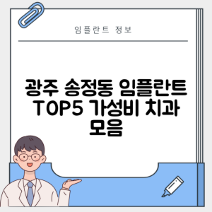 광주 광산구 송정동 임플란트 추천 치과 TOP 5 | 저렴한 곳 | 잘하는 곳 | 후기 좋은 곳