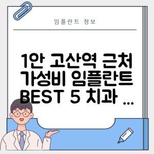 고산역 임플란트 잘하는 치과 TOP 5｜역 근처 어금니, 앞니 가격 저렴한 곳 추천