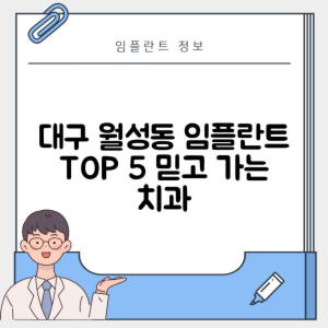 대구 달서구 월성동 임플란트 추천 치과 TOP 5 | 잘하는 곳 | 저렴한 곳 | 후기 좋은 곳