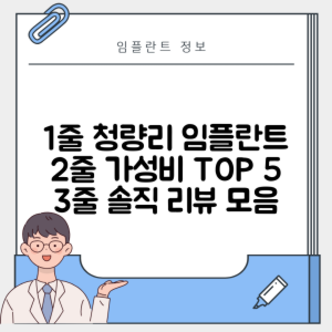 서울 동대문구 청량리 임플란트 추천 치과 TOP 5 | 저렴한 곳 | 잘하는 곳 | 후기 좋은 곳